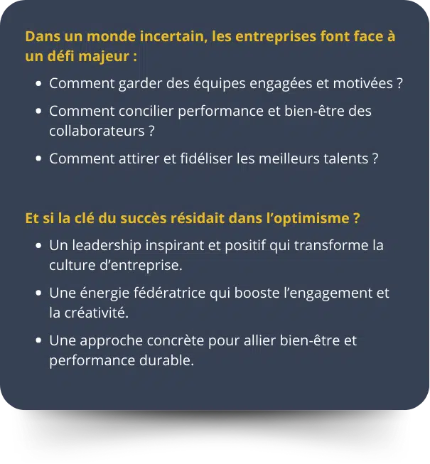 conférence optimiste, optimisme managérial